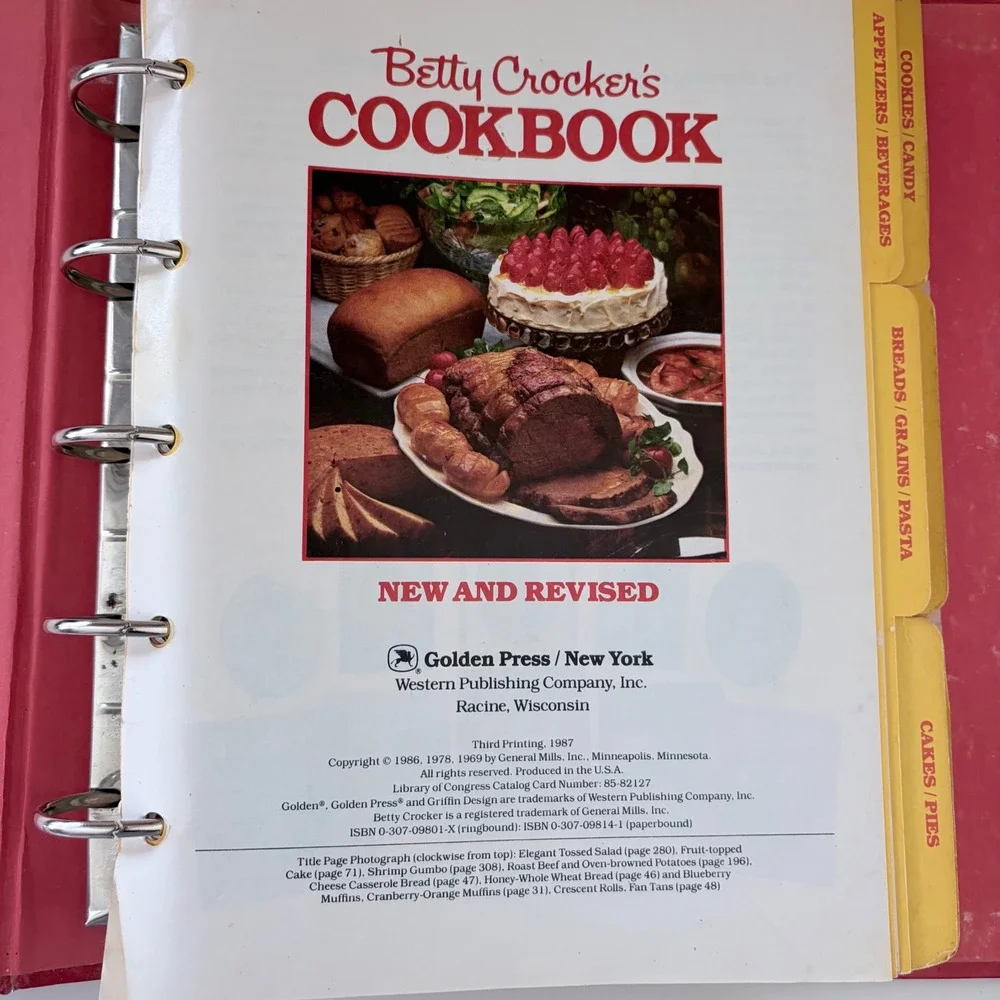 Vintage Betty Crocker Cookbook 1987 Red Ring Bound New and Revised Golden Press